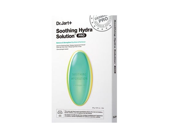 Dr. Jart+ Dermask Soothing Hydra Solution™ PRO Intensive Soothing Mask - Regenerační a hydratační maska na obličej 26.0g Ķermeņa kosmētika