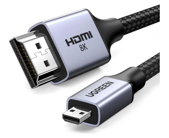 Ugreen   Ugreen HD164 15516 micro HDMI / HDMI 2.1 8K cable 1m - gray Jaunumi - Datori