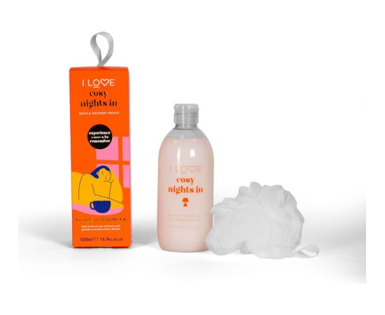 Set I Love: Cosy Night's, Hydrating, Shower Gel, For All Skin Types, 500 ml + I Love, Body Sponge Dāvanu komplekti