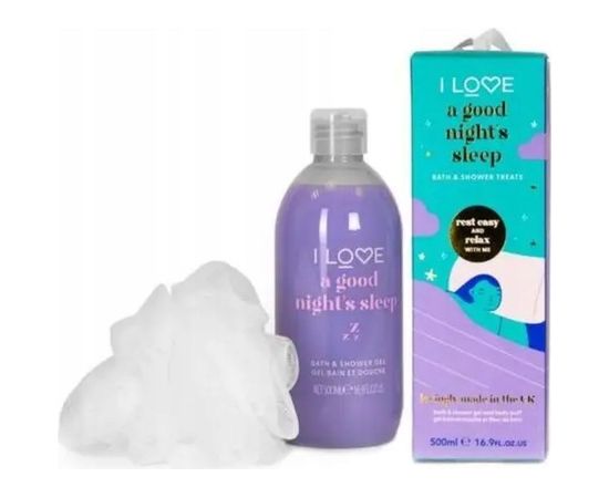 Set I Love: A Good Night's Sleep, Hydrating, Shower Gel, For All Skin Types, 500 ml + I Love, Body Sponge Dāvanu komplekti