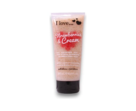I Love, Strawberries & Cream, Exfoliating, Shower Gel, 200 ml Dušas želejas ķermenim