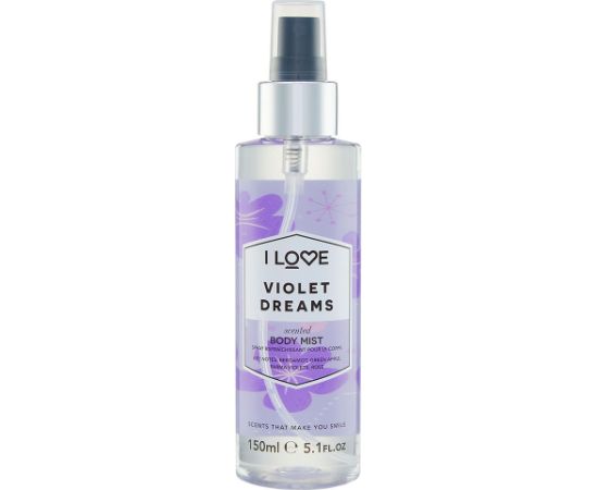 I Love, Signature Collection, Vegan, Mist Spray, Violet Dreams, All Over The Body, 165 ml Ķermeņa kosmētika
