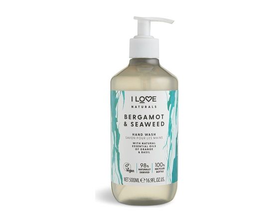 I Love, Naturals Collection, Bergamot & Seaweed, Liquid Soap, For Hands, 500 ml Šķidrās ziepes / ziepes