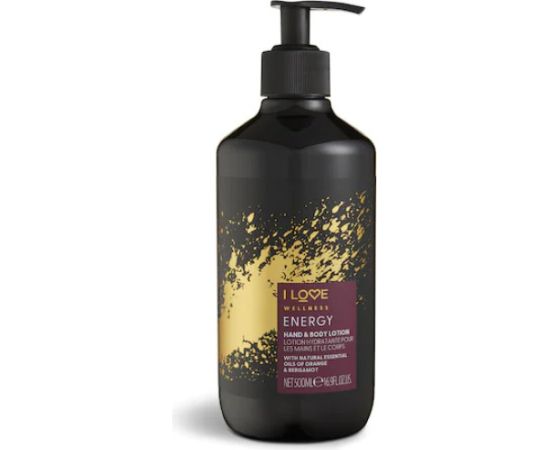 I Love, Wellness Energy, Vegan, Moisturizing & Softening, Orange & Bergamot, Lotion, For Hands & Body, 500 ml Ķermeņa kosmētika
