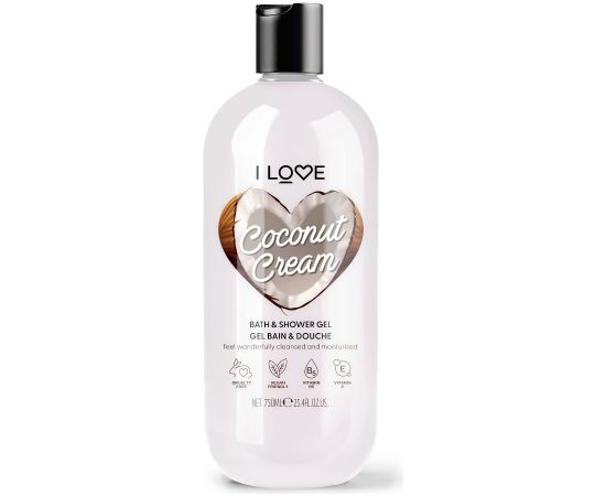 I Love, Coconut & Cream, Hydrating, Shower Gel, For All Skin Types, 750 ml Dušas želejas ķermenim