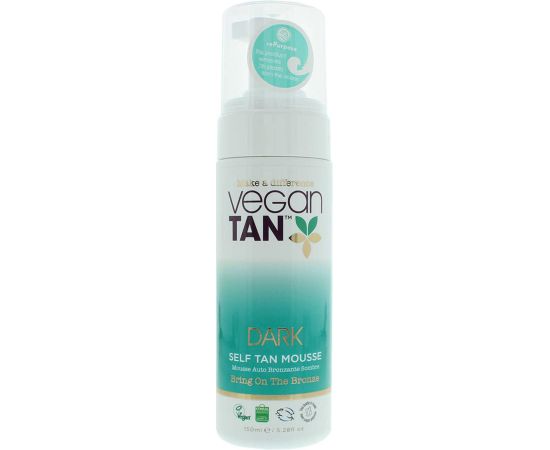 Vegan Tan, Dark Tan, Vegan, Bronzing, Self-Tanning Mousse, 150 ml Ķermeņa kosmētika