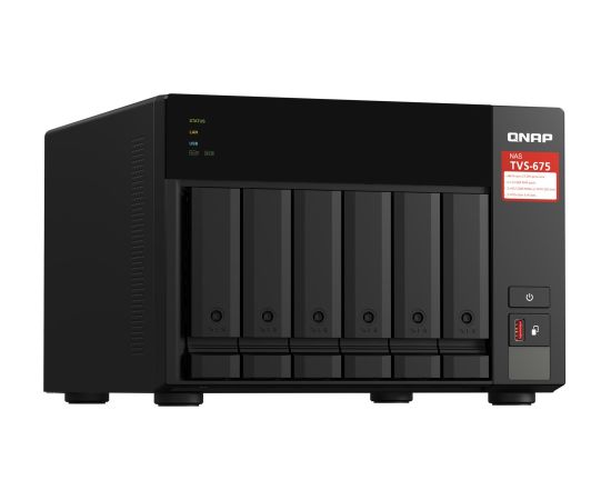 QNAP TVS-675 NAS Tower ZhaoXin KaiXian KX-6000 KX-U6580 8 GB DDR4 0 TB QuTS hero Black Serveru komponentes