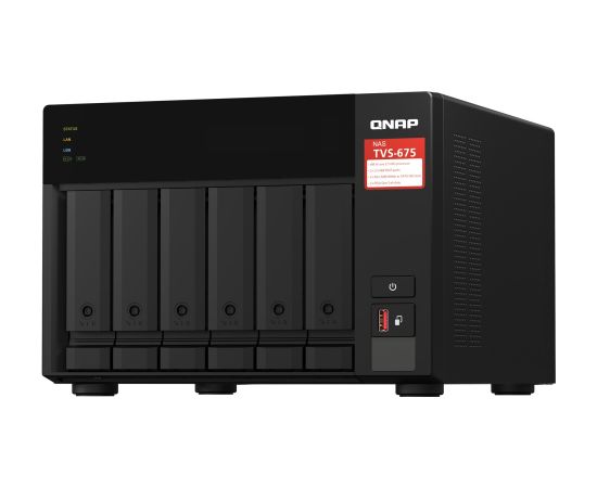 QNAP TVS-675 NAS Tower ZhaoXin KaiXian KX-6000 KX-U6580 8 GB DDR4 0 TB QuTS hero Black Serveru komponentes