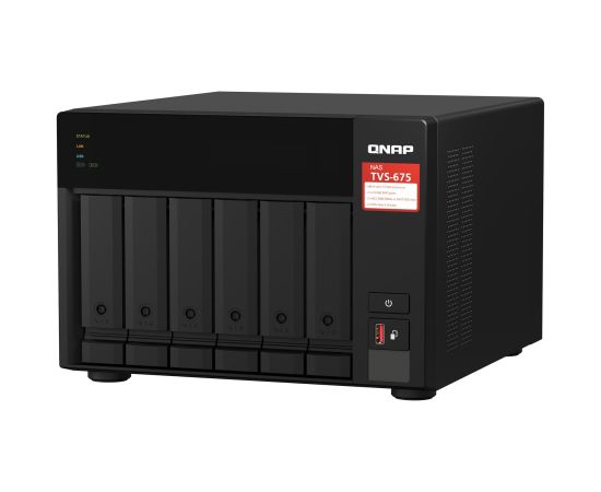 QNAP TVS-675 NAS Tower ZhaoXin KaiXian KX-6000 KX-U6580 8 GB DDR4 0 TB QuTS hero Black Serveru komponentes