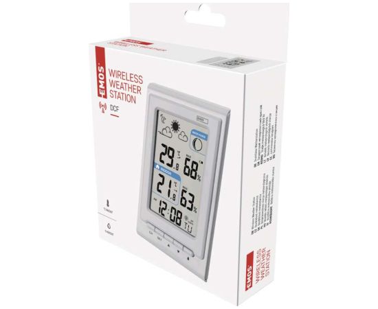 Emos Bezvadu meteoroloģiskā stacija ar āra sensoru, balta Meteoroloģiskās stacijas