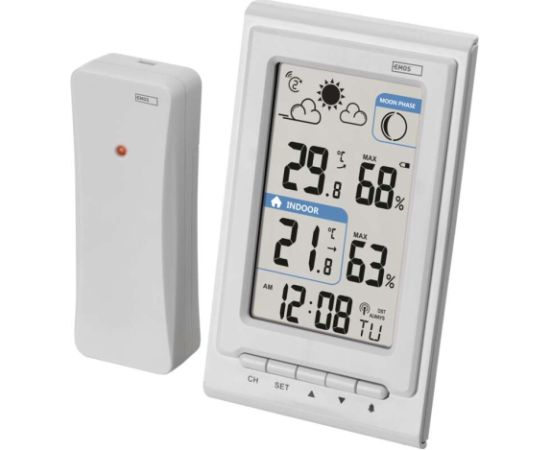 Emos Bezvadu meteoroloģiskā stacija ar āra sensoru, balta Meteoroloģiskās stacijas