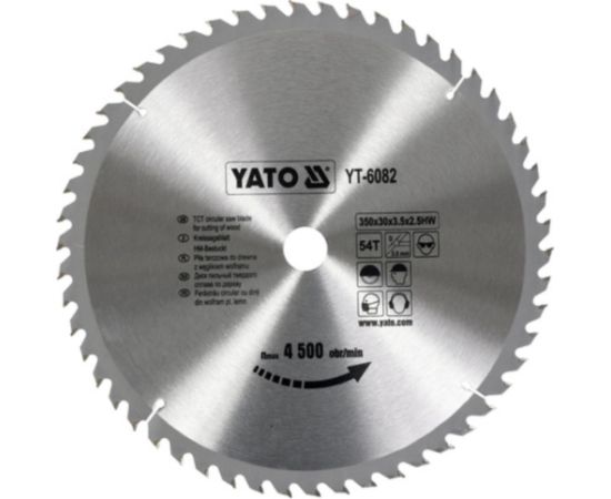 Griešanas disks Yato YT-6082; 350x30 mm; Z54 Zāģripas