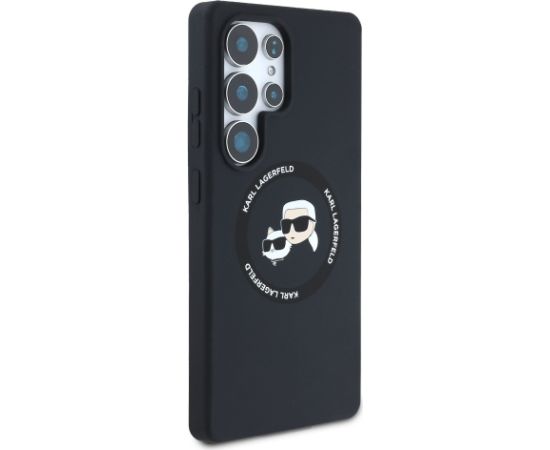 Karl Lagerfeld Liquid Silicone K&CH Heads MagSafe Case Aizsargapvalks priekš Samsung Galaxy S25 Ultra / melns Neoriģinālie Maciņi