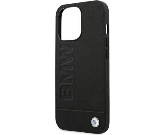 BMW BMHCP13LSLLBK Back Case Aizmugurējais Ādas Apvalks Telefonam Apple iPhone 13 / 13 Pro Melns Neoriģinālie Maciņi