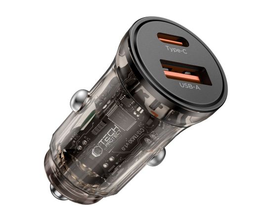 Автомобильное зарядное устройство Tech-Protect CC01 30W 2-Port USB-A | USB-C | Черный Aудио-видео