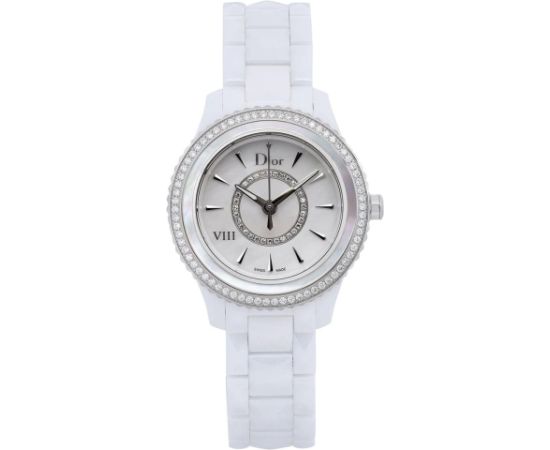 Christian Dior, VII, Quartz Ceramic Strap Watch, White, 33 mm, For Women Rokas pulksteņi 