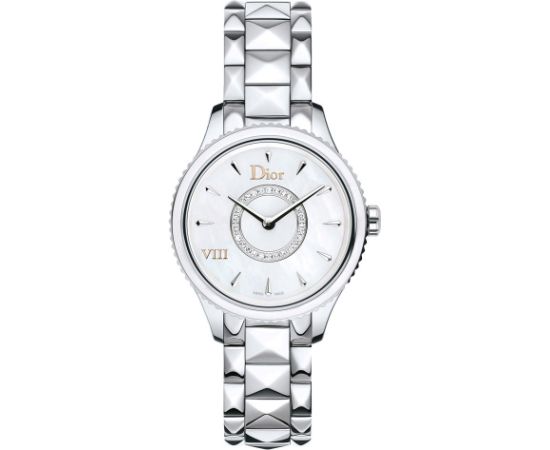 Christian Dior, VII, Quartz Ceramic Strap Watch, Silver, 36 mm Rokas pulksteņi 
