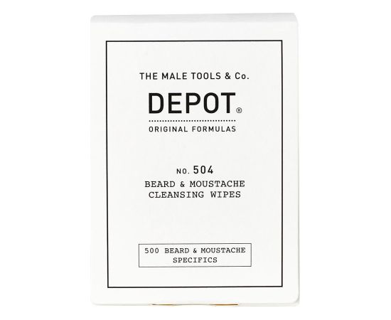 Set, Depot, 500 Beard & Mustache Specifics No. 504, Beard & Moustache Cleansing Wipes, 12 pcs Bārdas kopšana
