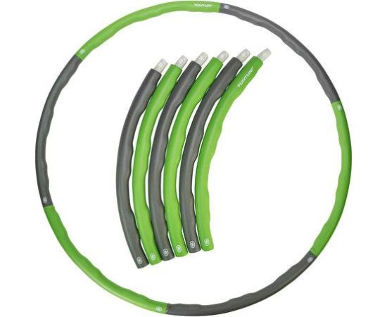 Tunturi Hula Hoop Обруч гимнастический, , складной, D100см, 1,2кг, Серый/Зеленый Гимнастические кольца