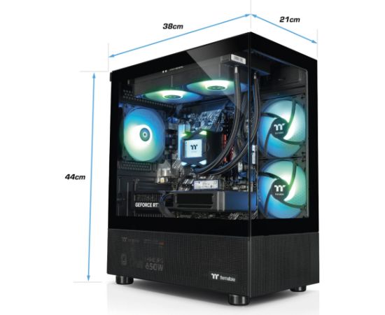 Thermaltake FTW V170A 5060Ti Black, gaming PC black/transparent, Windows 11 Home Personālie datori