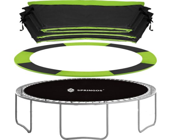 Springos TP-10FT 305 см чёрный с зелёной отделкой Батуты и аксессуары