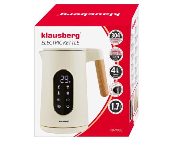 Elektriskā tējkanna, 1.7L, 2200W, bēša/rozā zelta, Klausberg, KB 9005 Tējkannas (elektriskās)