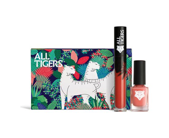 Set All Tigers: Natural & Vegan, Liquid Lipstick, 683, Make Your Mark, 8 ml + Natural & Vegan, Vegan, Nail Polish, 196, Take Your Chance, 11 ml Dekoratīvā kosmētika