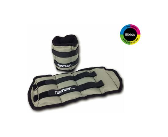 Tunturi Утяжелители на запястья/лодыжки 2 кг, Серые, 2 шт. Утяжелители для рук и ног