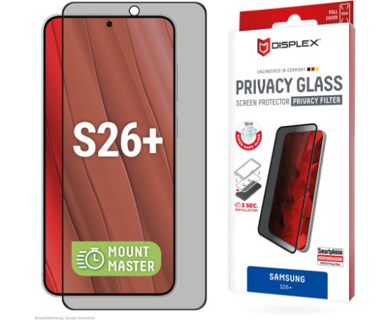 Samsung Galaxy S26+ Privacy Screen Glass MM By Displex Transparent Ekrānu aizsardzība