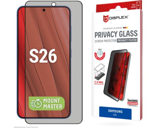 Samsung Galaxy S26 Privacy Screen Glass MM By Displex Transparent Ekrānu aizsardzība