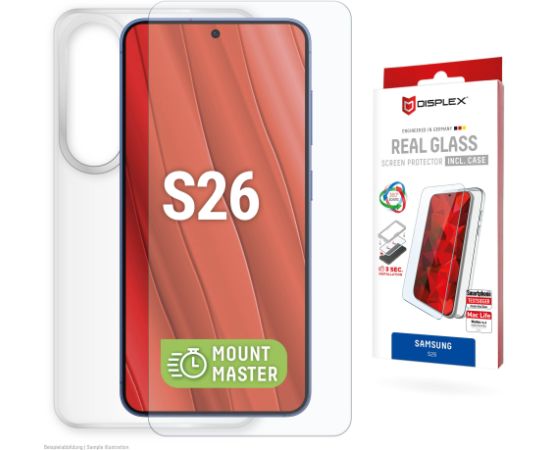 Samsung Galaxy S26 Real Screen Glass MM + Case By Displex Transparent Ekrānu aizsardzība