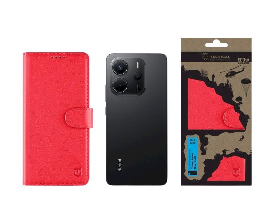 Tactical Field Notes Aizsargapvalks priekš Xiaomi Redmi Note 14 4G / sarkans Neoriģinālie Maciņi
