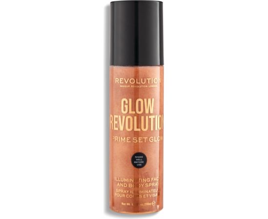 Makeup Revolution, Glow Revolution, Vegan, Illuminating, Spray, For Face & Body, 200 ml Sejas kopšana