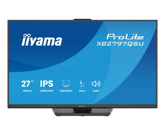 Iiyama ProLite XB2797QSU-B1 (68.5 cm (27 inches), black (matt), QHD, IPS, HDMI, DP, USB hub, ergonomic stand) Monitori