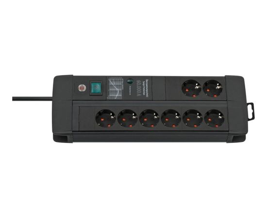 Brennenstuhl Premium-Line 8-way power strip Duo black, 3 meters, 60,000A surge protection Strāvas pagarinātāji