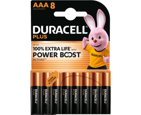 Duracell Plus Boost MN2400 BL8 AAA 8 pc(s) Baterijas un akumulatori