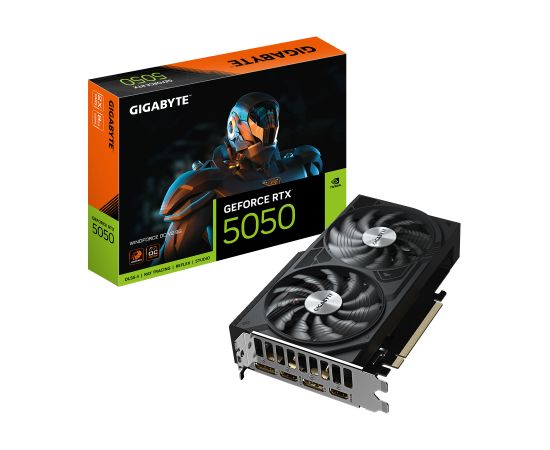 Gigabyte GeForce RTX 5050 WINDFORCE OC V2 8G NVIDIA 8 GB GeForce RTX 5050 GDDR6 HDMI ports quantity 2 PCI-E 5.0 Видеокарты