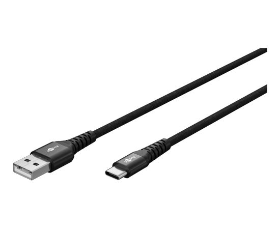 Goobay USB-C to USB-A Supersoft Textile Cable with Metal Plugs 74526 USB-C to USB-A Data USB kabeļi