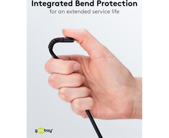 Goobay USB-C to USB-A Supersoft Textile Cable with Metal Plugs 74526 USB-C to USB-A Data USB kabeļi