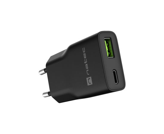 Natec Ribera USB Charger Gan Slim USB 1X USB-A + 1X USB-C 20W NUC-2377 Новинки смартфонов и телефонов