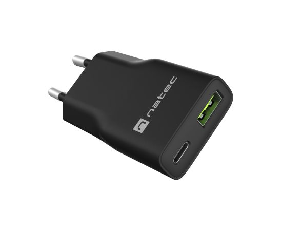Natec Ribera USB Charger Gan Slim USB 1X USB-A + 1X USB-C 20W NUC-2377 Новинки смартфонов и телефонов