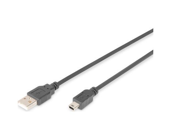 Digitus Connection Cable, 1.8 m AK-300108-018-S USB Type A to USB Mini B Data USB kabeļi
