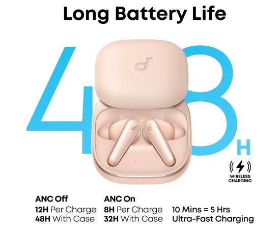 Anker Soundcore Earbuds with Dolby Audio Liberty 5 Bluetooth In-Ear Microphone Noise canceling Wireless Pink Austiņas