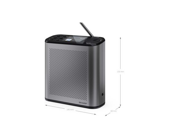 Sharp OSAKA Portable Digital Radio DR-P530(GY) USB port Bluetooth FM radio Wireless connection Aудио-видео