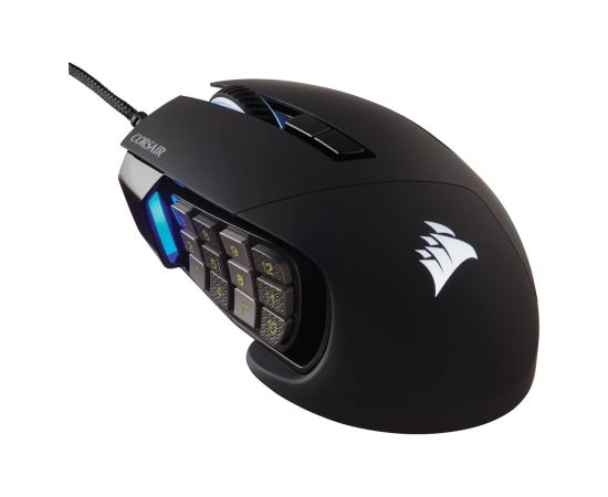Corsair Gaming Mouse SCIMITAR ELITE RGB Wireless Gaming Mouse Optical Gaming Mouse Black Yes Peles, ievadierīces