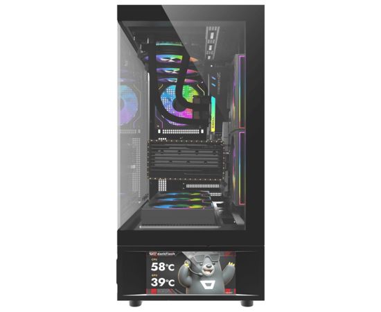 DarkFlash DS950V computer case with display (black) + 6 fans Корпуса
