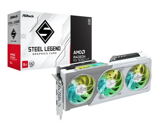 ASRock Radeon RX 9060 XT Steel Legend 8GB GDDR6 (RX9060XT SL 8GO) Grafiskās video kartes