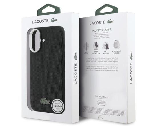 Lacoste PVC Iconic Petit Pique Metal Logo MagSafe Case Aizsargapvalks priekš Apple iPhone 17 Neoriģinālie Maciņi