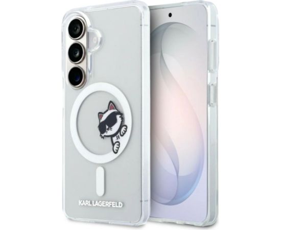 Karl Lagerfeld   IML Choupette Peekaboo Logo Magnetic Case for iPhone Samsung Galaxy S26 Transparent Neoriģinālie Maciņi