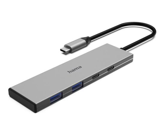 Hama USB-C Hub, 2x USB-C, 2x USB-A 3.2 Gen 2, gray - USB hub Adapteri